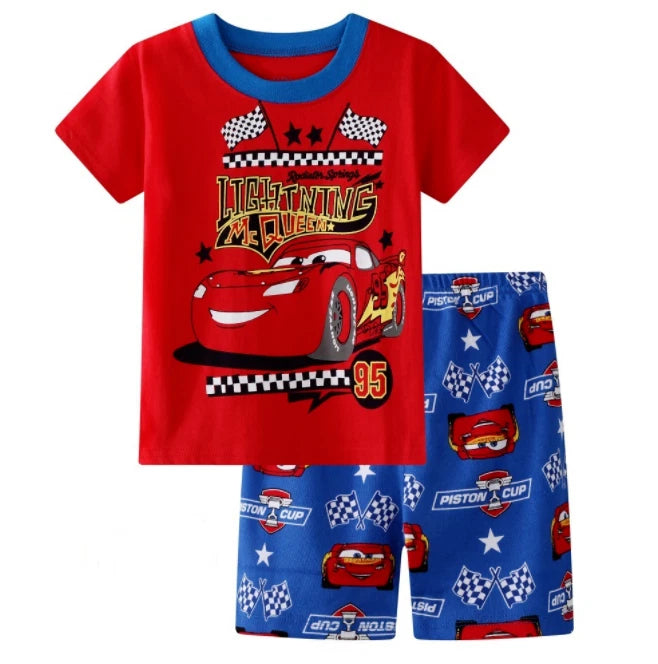 Boys Girls Kids Spiderman Superhero Pyjamas Short Sleeve T-Shirt Shorts PJs 1-6Y