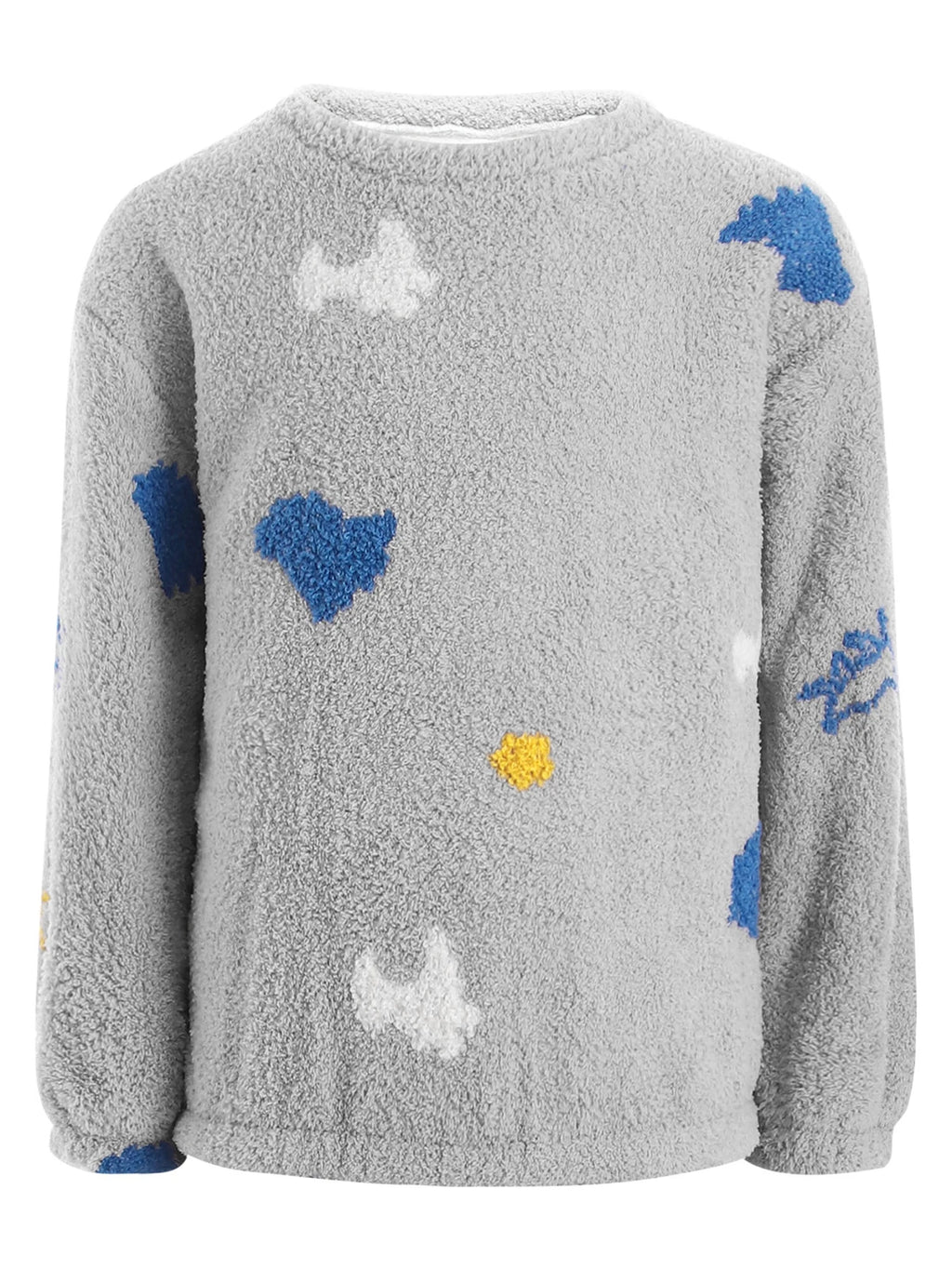 Kids Pyjamas Fleece Nightwear Elastic Waist Pyjama Set Warm 2 Piece-