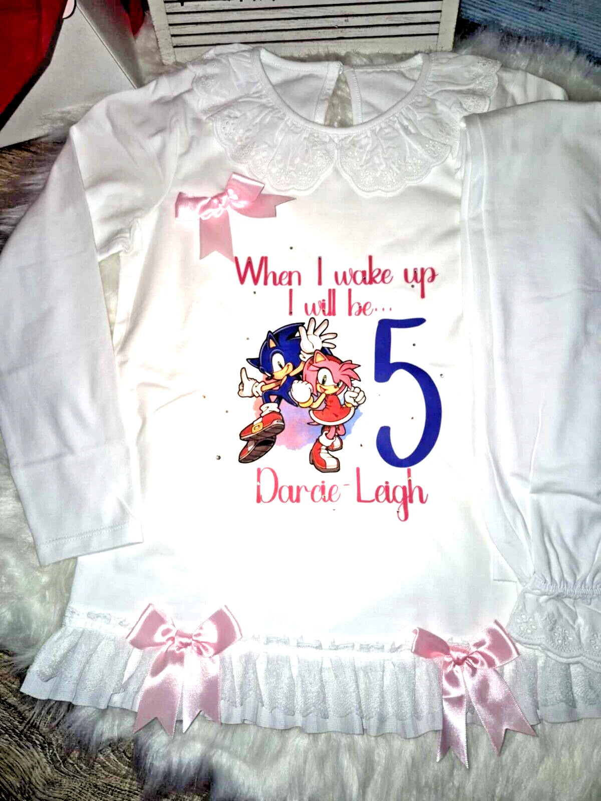 Personalised Birthday Pyjamas Girls When I Wake Up I Will Be  frilly and bows