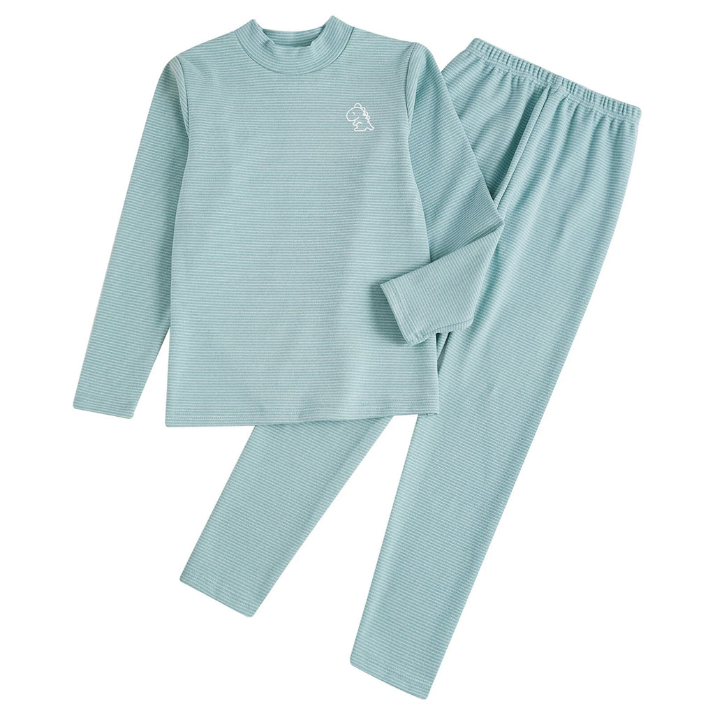 Kids Boys Girls Thermals Sets Pajamas T-shirt And Tights Suit Warm Active Home