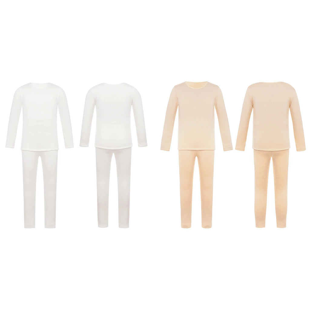 Kids Girl's Pajamas Set Long Sleeve Sleepwear Training Pullover And Pantyhose