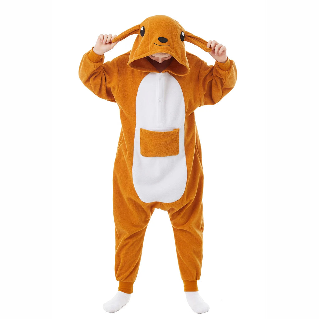Kids Kangaroo Soft One-piece Pajamas Halloween Christmas Cute Cosplay Costumes