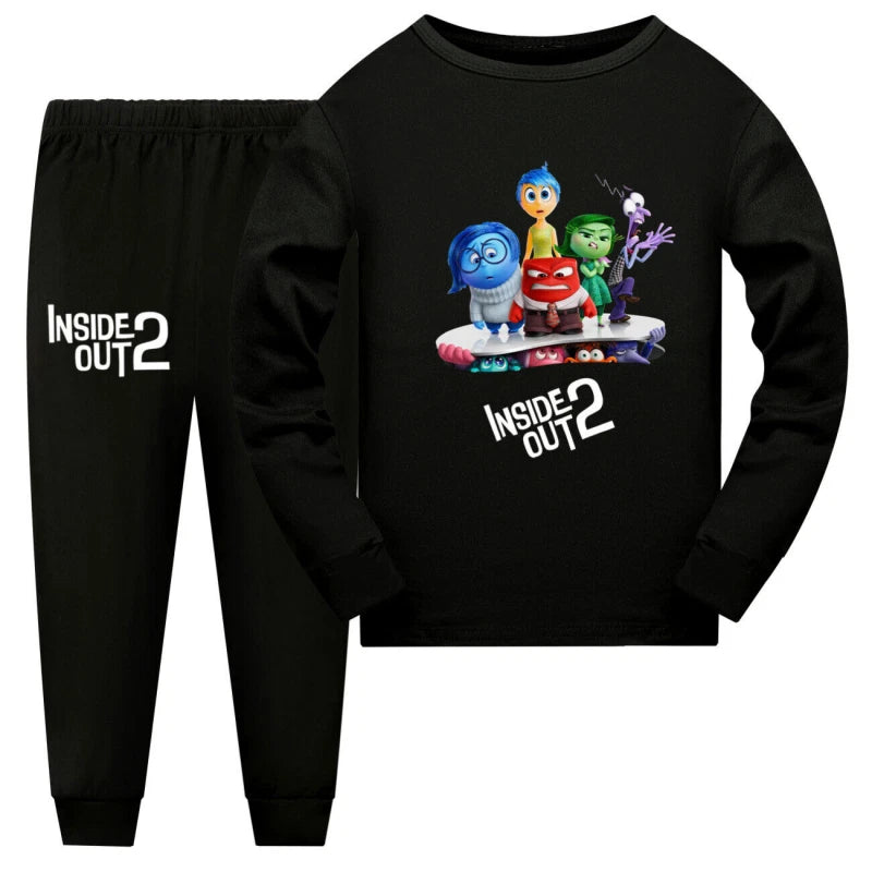 Girls Boys Long Sleeve Inside Out2 Pyjamas Loungewear Kids Nightwear Outfits Pjs