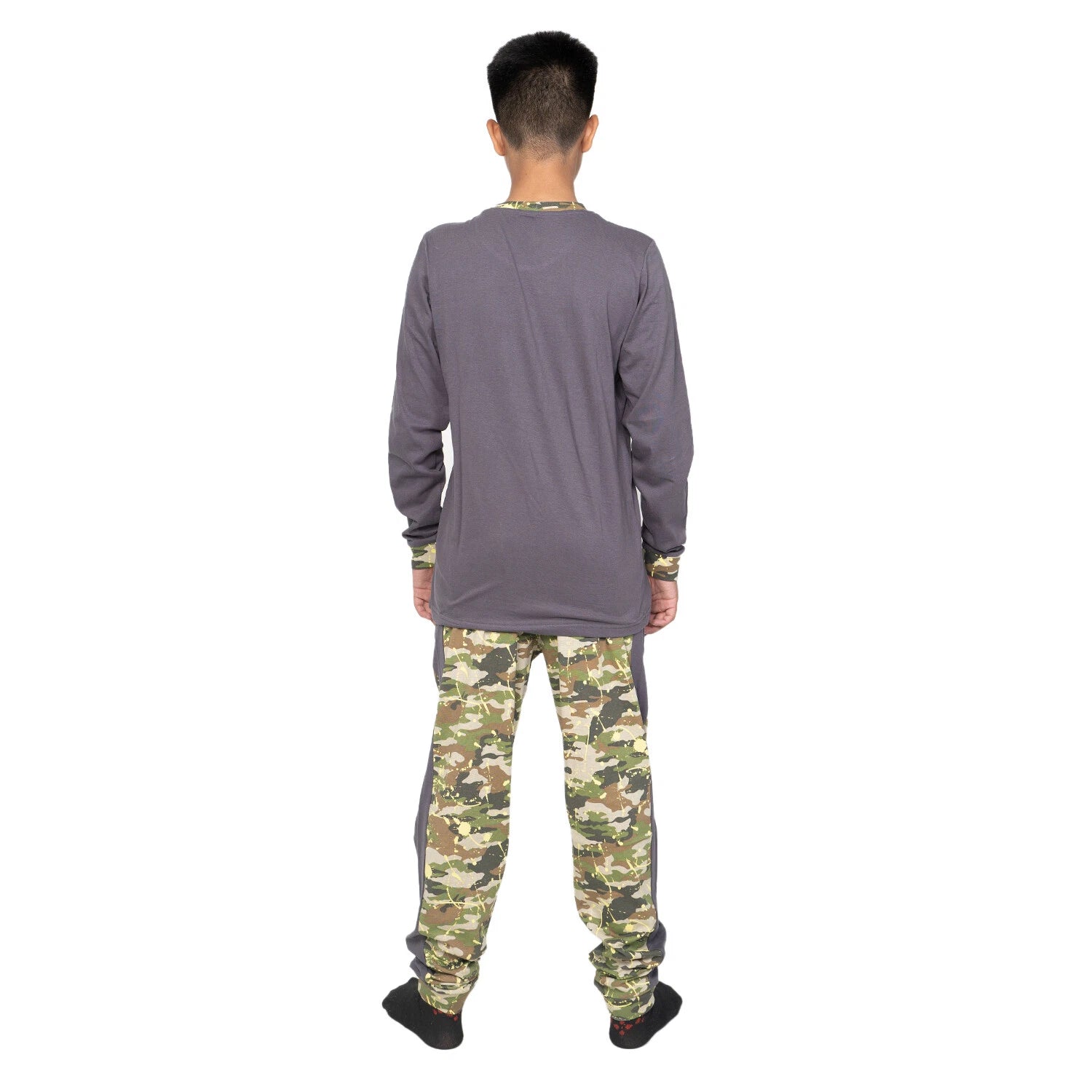 Kids Unisex Boys Girls Long Camo Cotton Gamer Gaming Pyjamas PJ Sets 5-13 Years