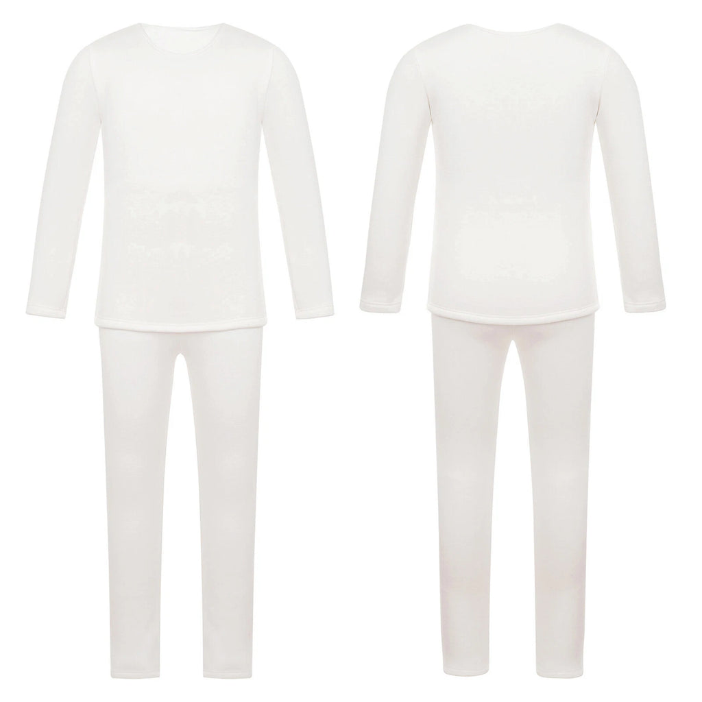 Kids Girl's Pajamas Set Training Sleepwear Round Neck Pullover And Pantyhose