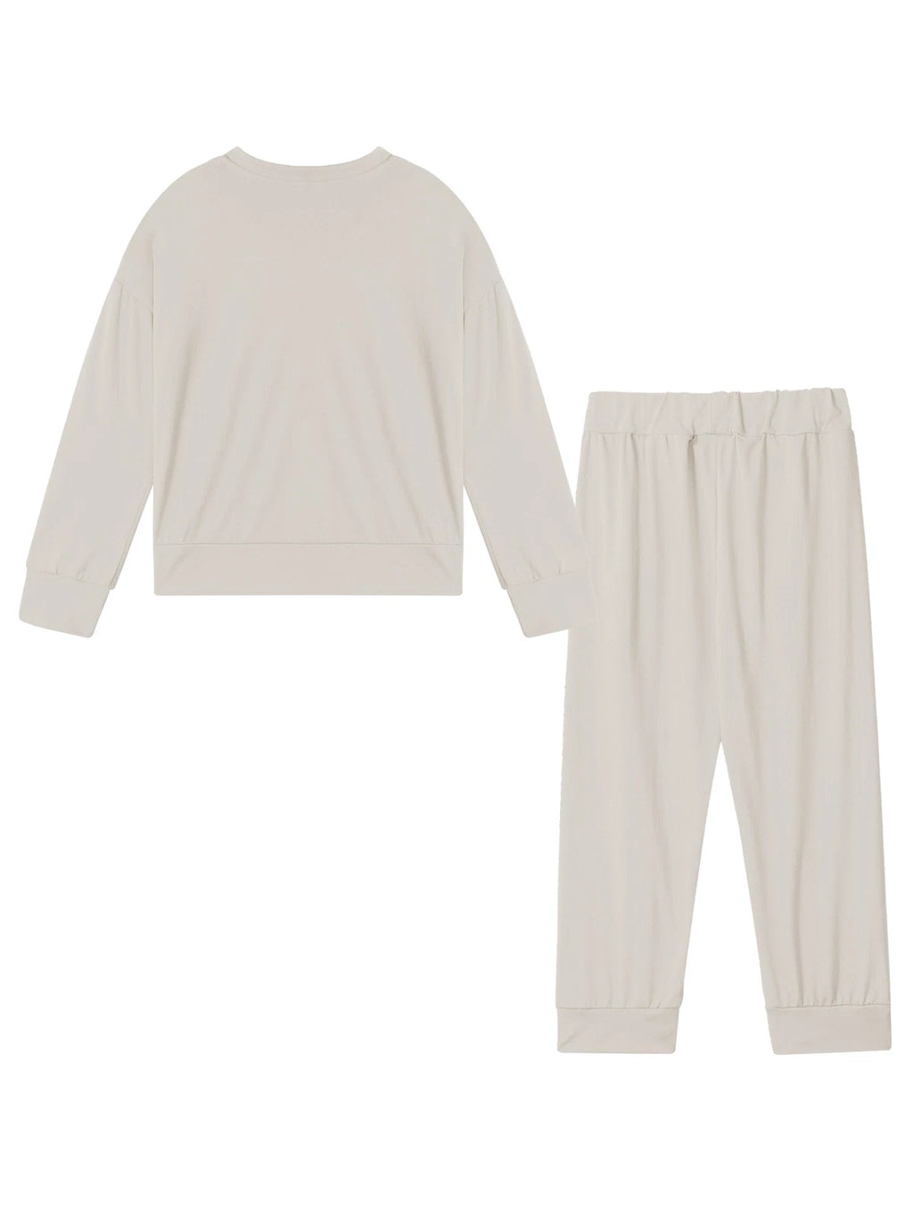 Kids Pajamas Set Flannel Sleepwear Bear Tops Pullover with Plush Pants Trousers