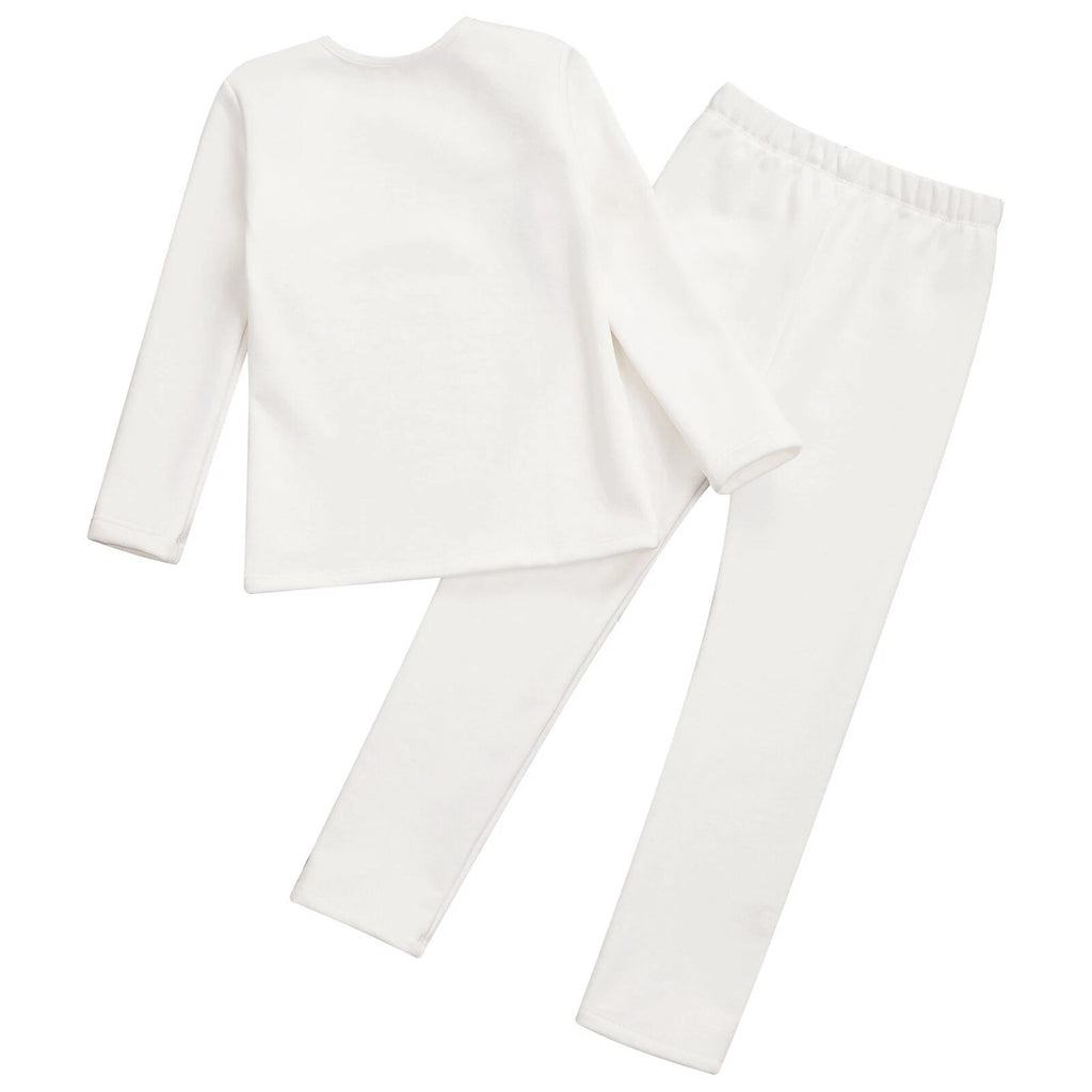 Kids Girl's Pajamas Set Training Sleepwear Round Neck Pullover And Pantyhose