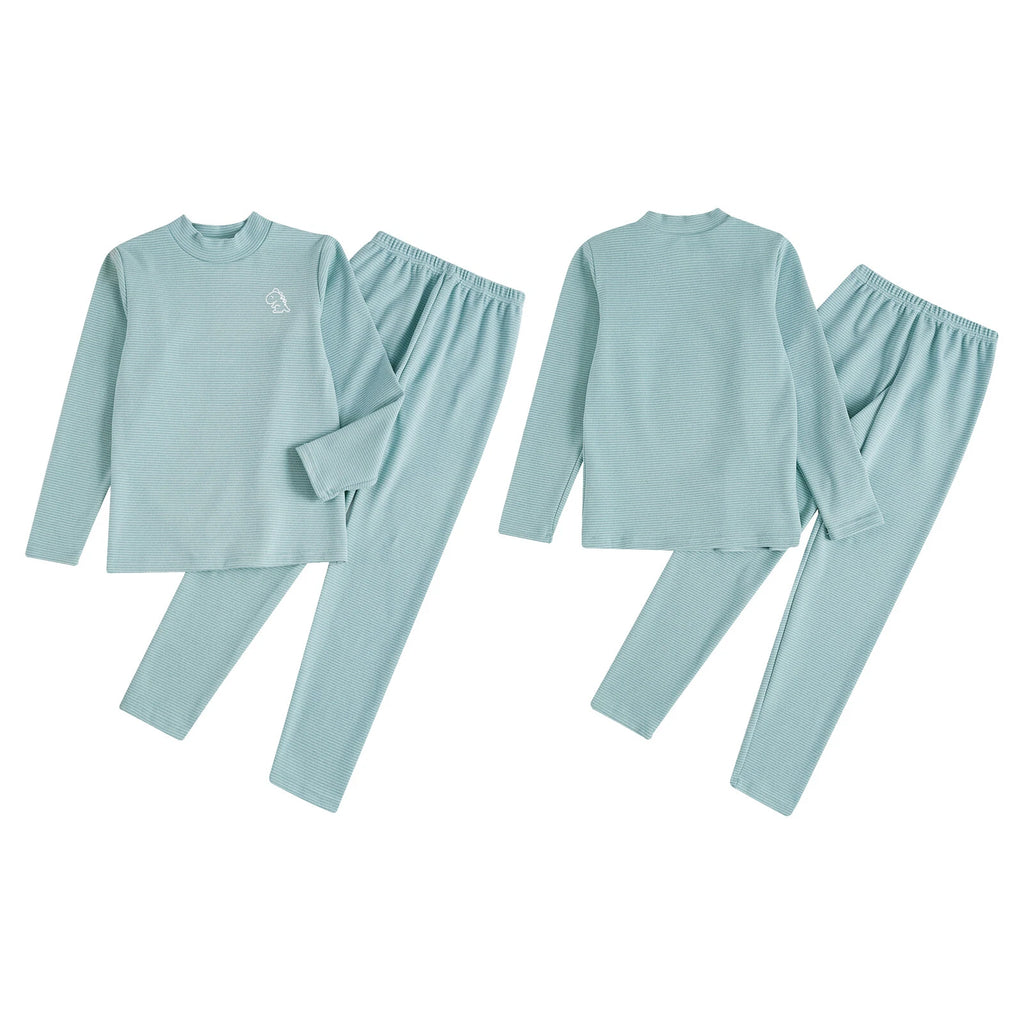 Kids Boys Girls Thermals Sets Pajamas T-shirt And Tights Suit Warm Active Home