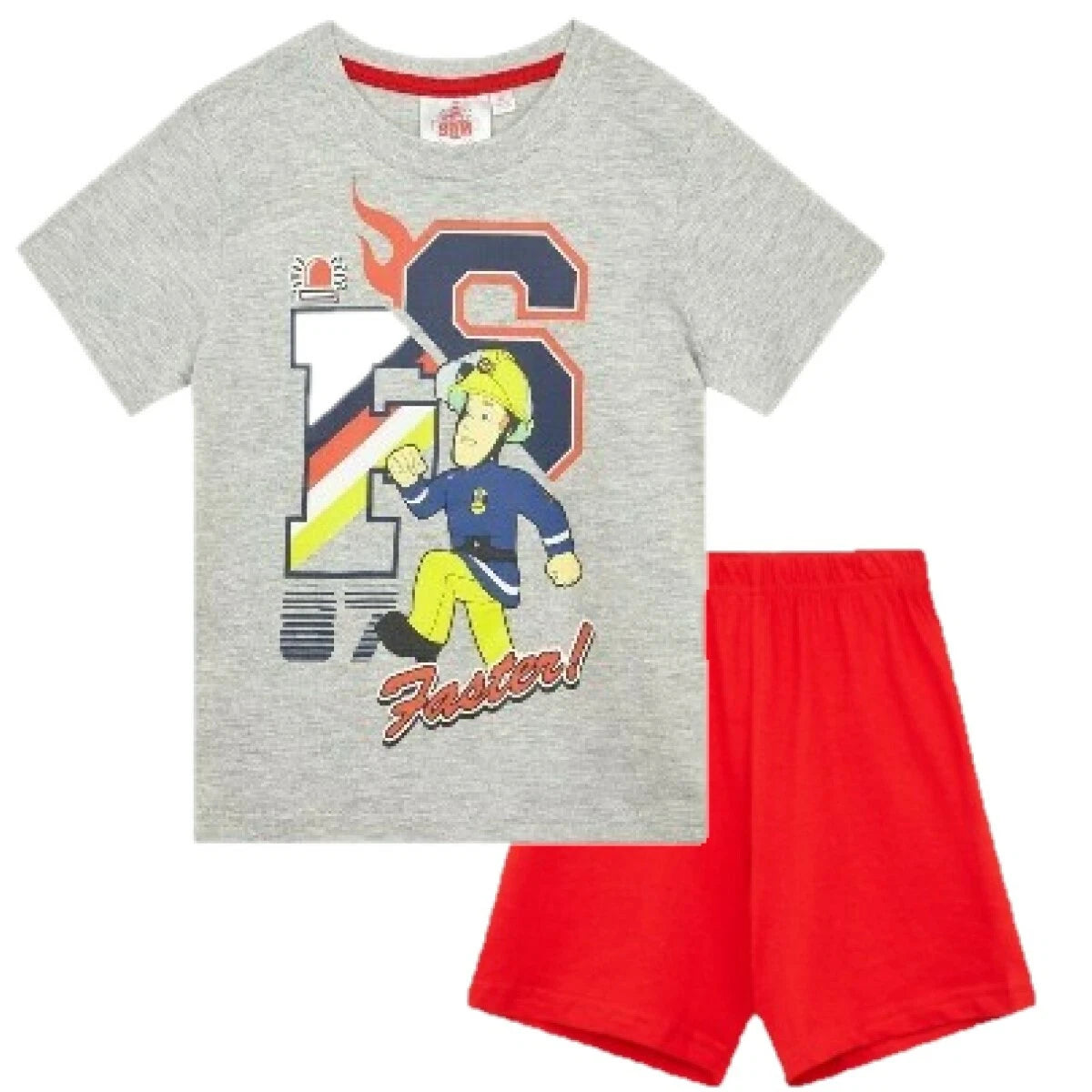 Boys Kids Children Fireman Sam Pyjamas T-Shirt Shorts Set pjs Age 2 3 4 5 6 yrs