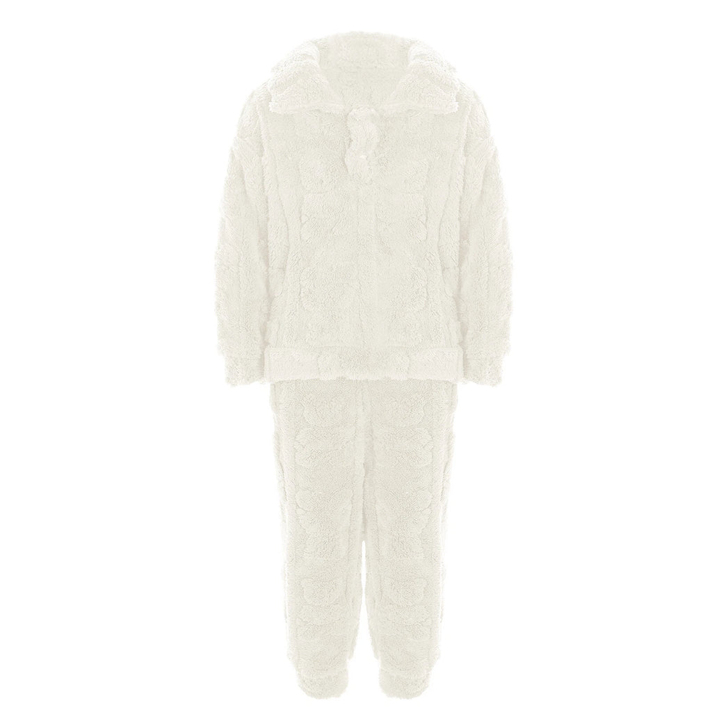 Kids Set Casual Pajamas Winter Sleepwear Elastic Waistband Top With Long Pants