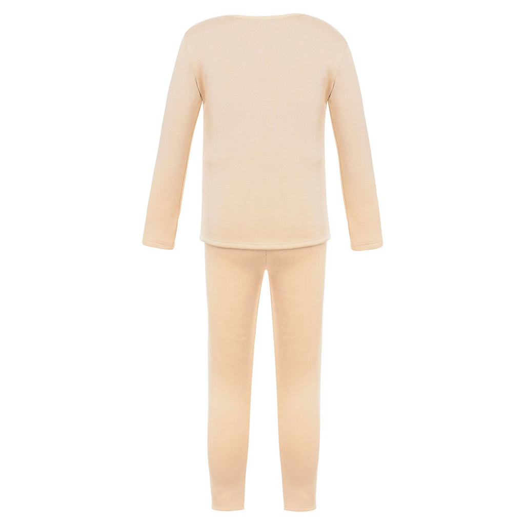 Kids Girl's Pajamas Set Long Sleeve Sleepwear Training Pullover And Pantyhose