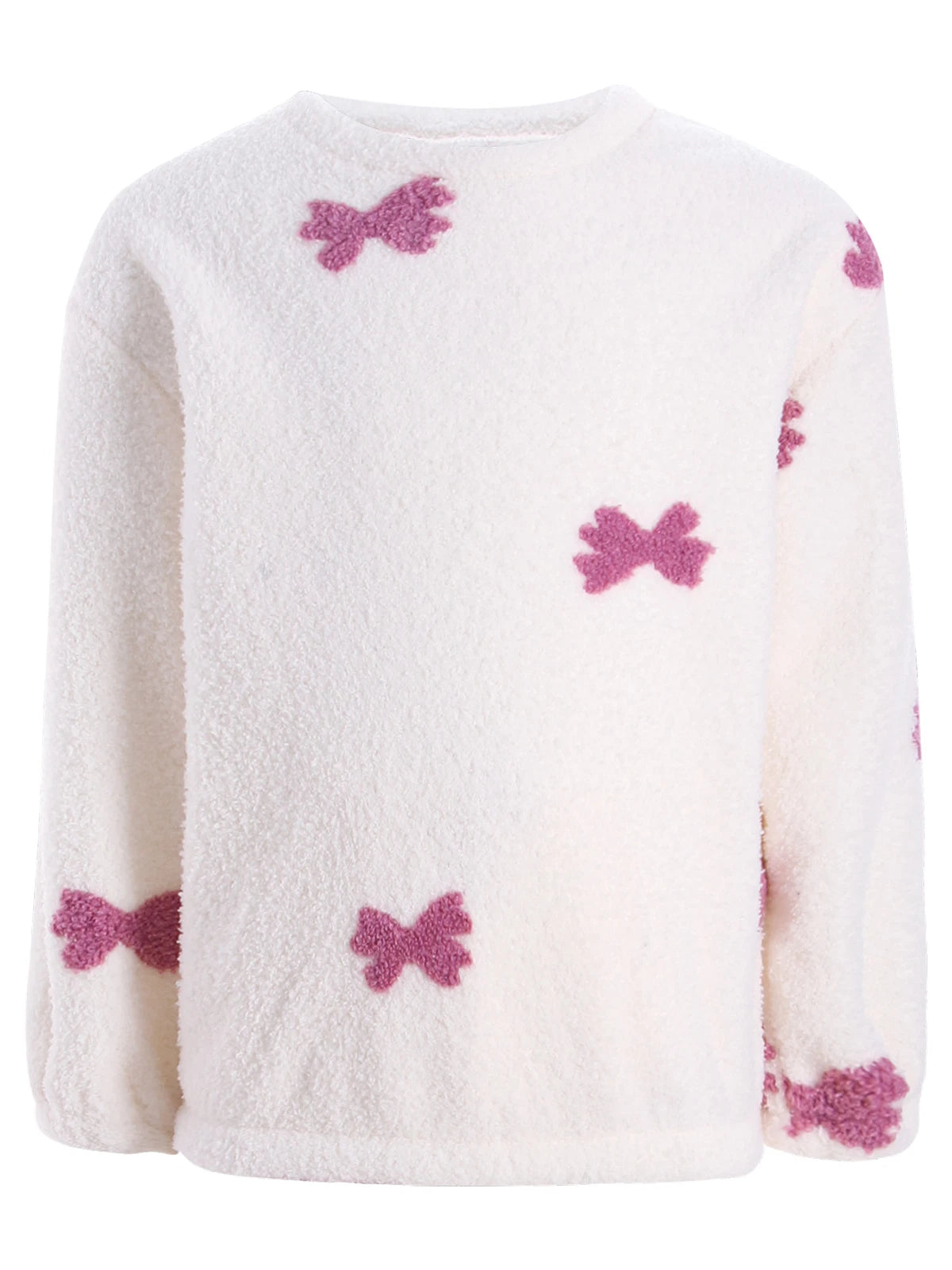 Kids Pyjamas Fleece Nightwear Elastic Waist Pyjama Set Warm 2 Piece-