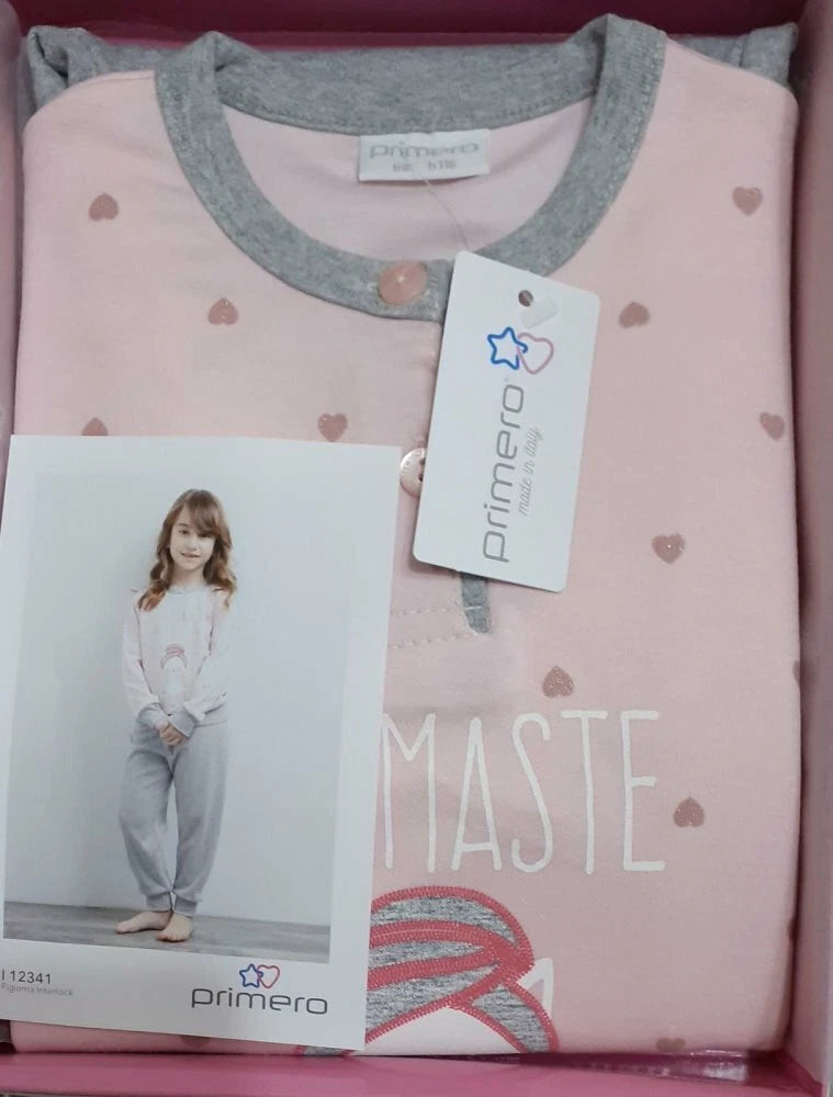 Warm Cotton Long Sleeve Serafino Pajamas For Girls Inetrlook Primero