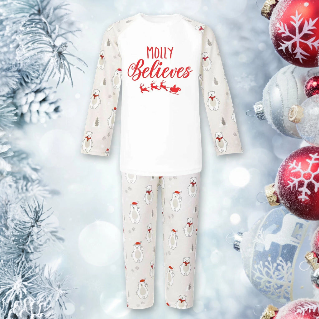 Personalised Christmas Pyjamas PJs Set  Eve Xmas Kids Children's
