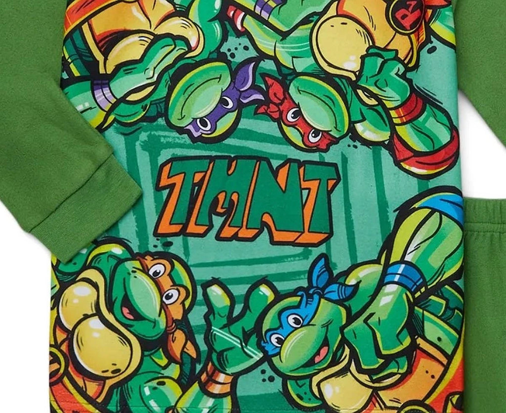 Nickelodeon Teenage Mutant Ninja Turtles Boys Character Flannel Green Pajama Set