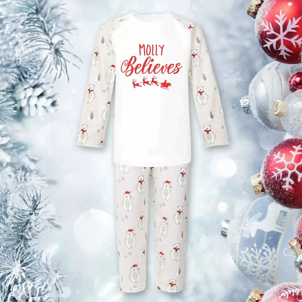 Personalised Christmas Pyjamas PJs Set  Eve Xmas Kids Children's