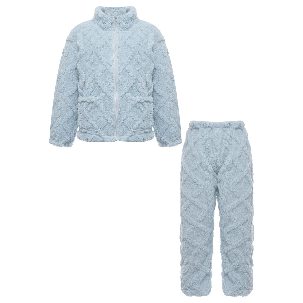 Unisex Kids Outfit Homewear Set Tops With Pants Pajamas Long Sleeve Loungewear