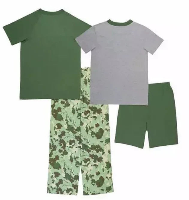 Lucky Brand Youth 4-piece Pajama Set  Color: Multi Green, Multi Blue