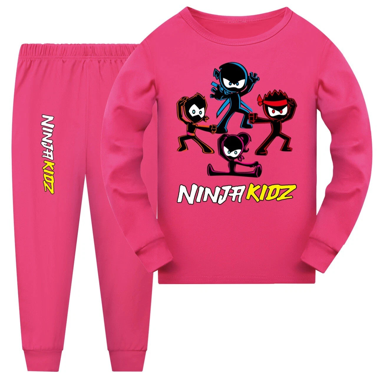 110-170 Ninja Kids Ninja Kids Kids Long Sleeve Trousers Pajamas Suit HighQuality