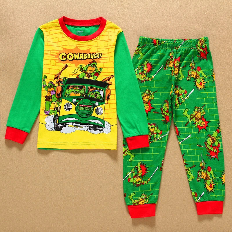 NEW Cartoon Print Boys Long Sleeve 2-Piece Pajama Set