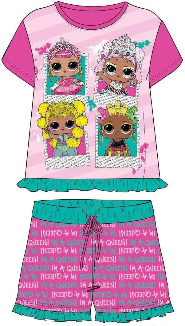 Girls LOL Surprise Character Short Pyjamas Nightwear Shorties Pjs Age 3-10 Years