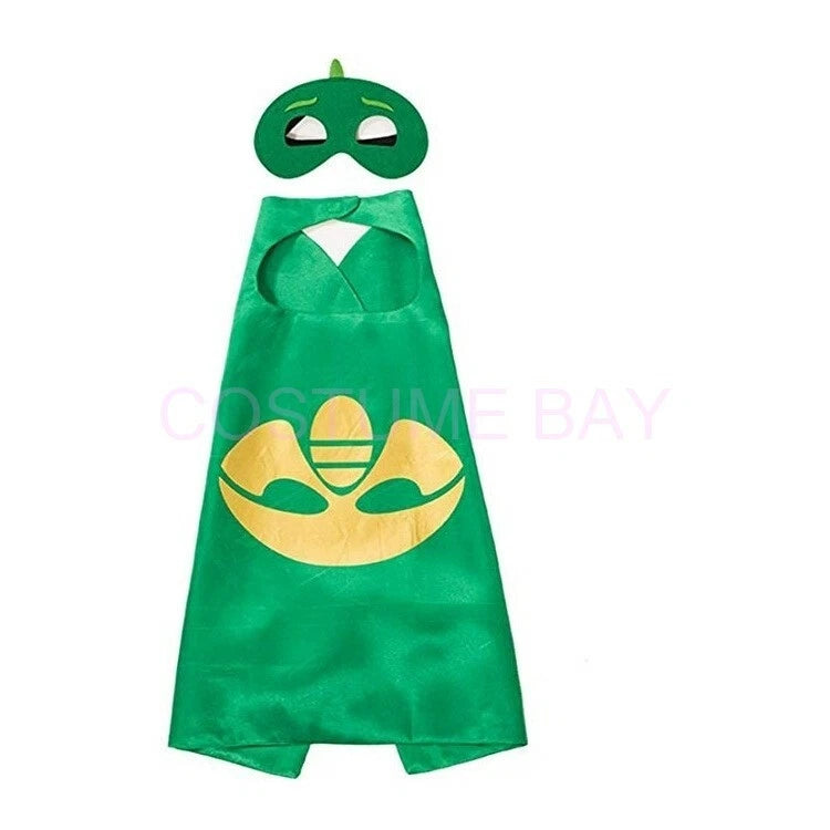 Kids PJ Superhero Cape & Mask Set Boy Girl Superman Spiderman Halloween Costume