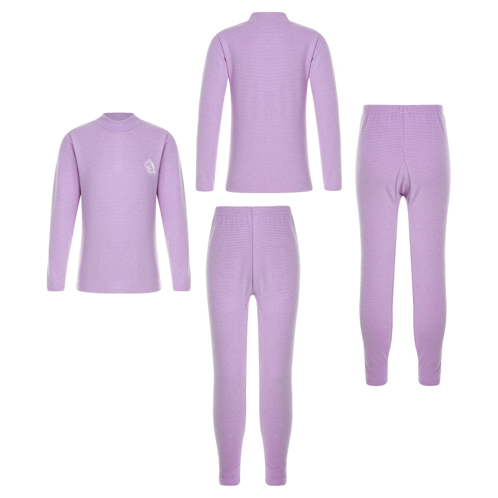 Kids Boys Girls Thermals Sets Pajamas T-shirt And Tights Suit Warm Active Home