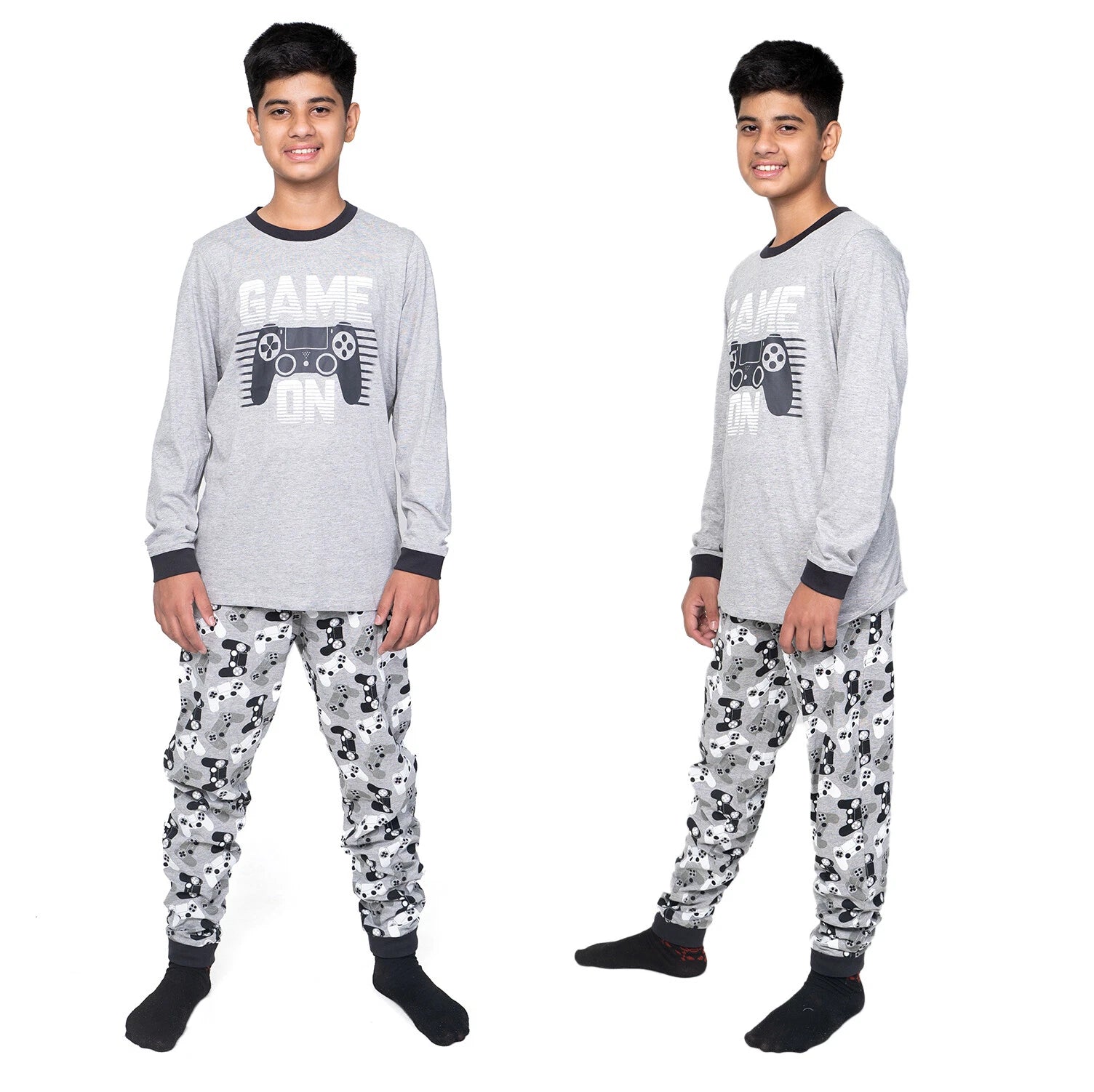 Kids Unisex Boys Girls Long Camo Cotton Gamer Gaming Pyjamas PJ Sets 5-13 Years