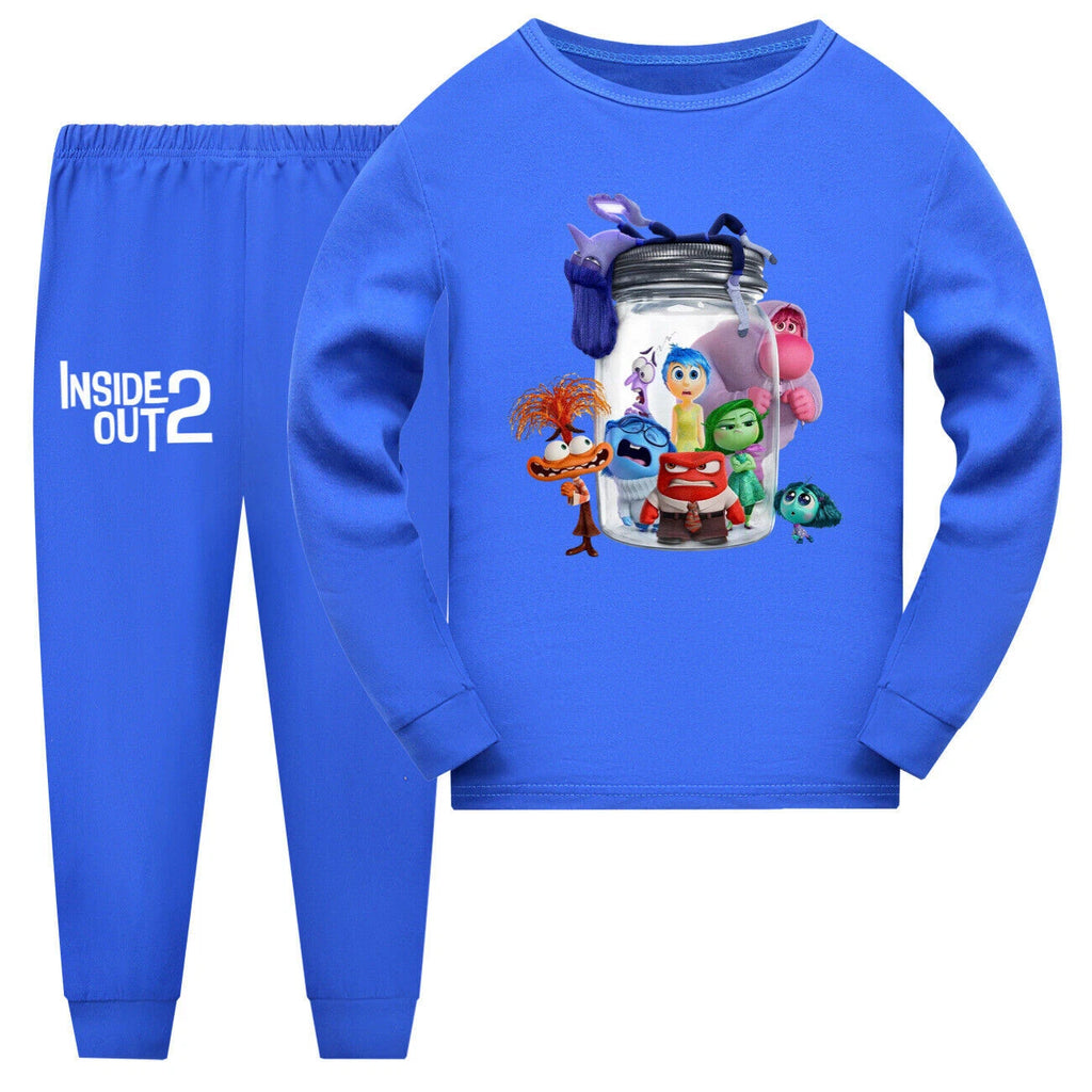 Girls Boys Long Sleeve Inside Out2 Pyjamas Loungewear Kids Nightwear Outfits Pjs