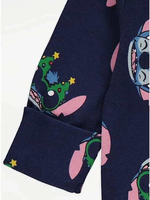 Christmas Family Matching Disney Lilo & Stitch Ohana Navy Blue Pyjamas George