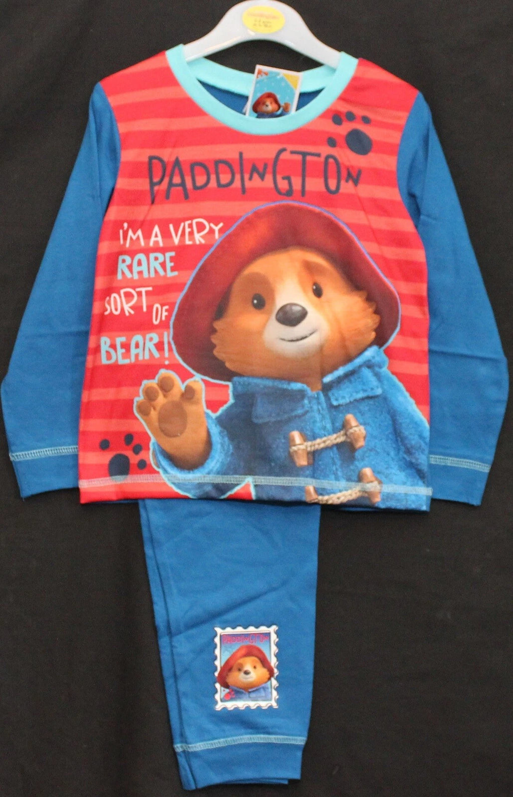 PADDINGTON BEAR Boy's Pyjamas /Blue & Red PADDINGTON PJs Sizes 18 Months-5 Years