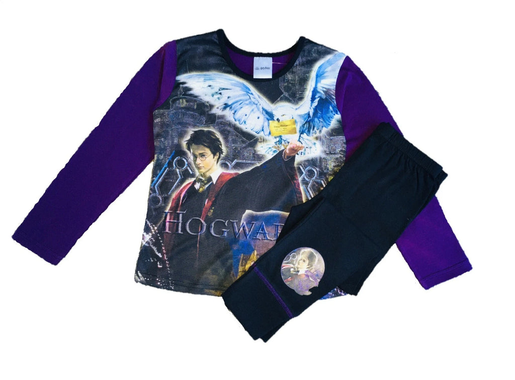 Girls Pyjamas Harry Potter Hogwarts Size 5 6 7 8 Yrs Christmas Gift Blue Purple