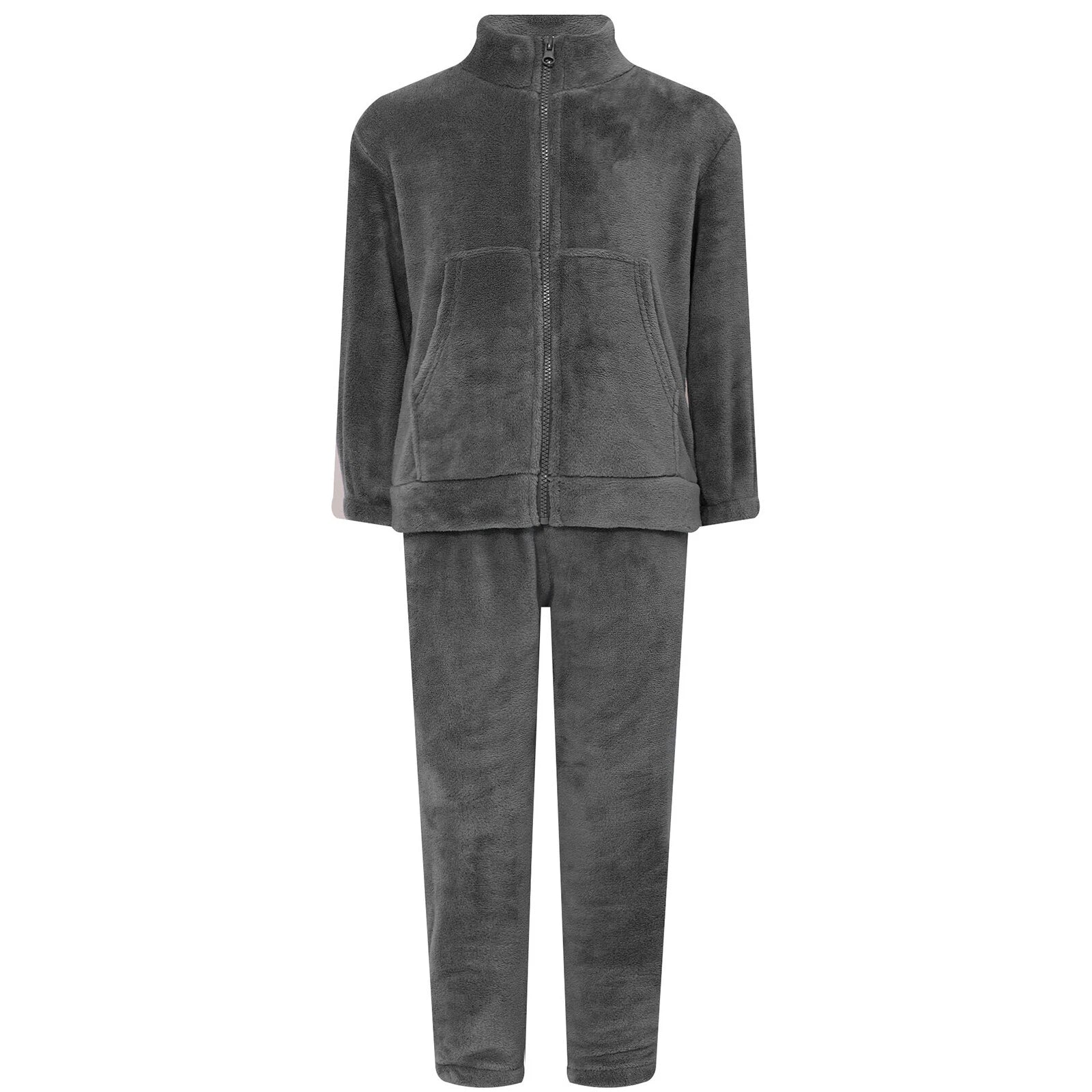 Kids Nightwear Warm Pajama Set Comfy Sleepwear Zipper Homewear 2 Piece Outfits