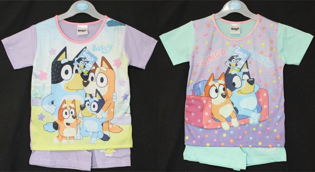 BLUEY Girl's Short Pyjamas / Shorty/Summer PJs Sizes 18 Months-5 Years