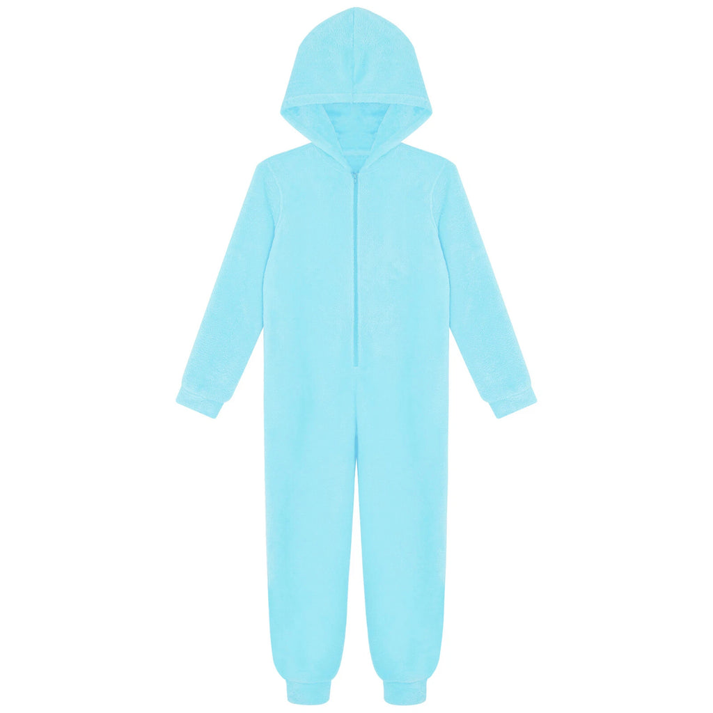 Unisex Kids Fleece Hooded Jumpsuit for Boys Girls Zip-up One Piece Pjs Sleepwear