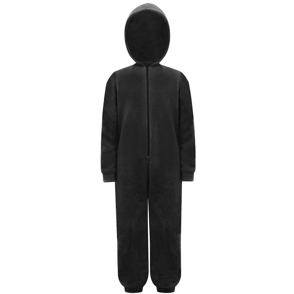 Unisex Kids Fleece Hooded Jumpsuit for Boys Girls Zip-up One Piece Pjs Sleepwear