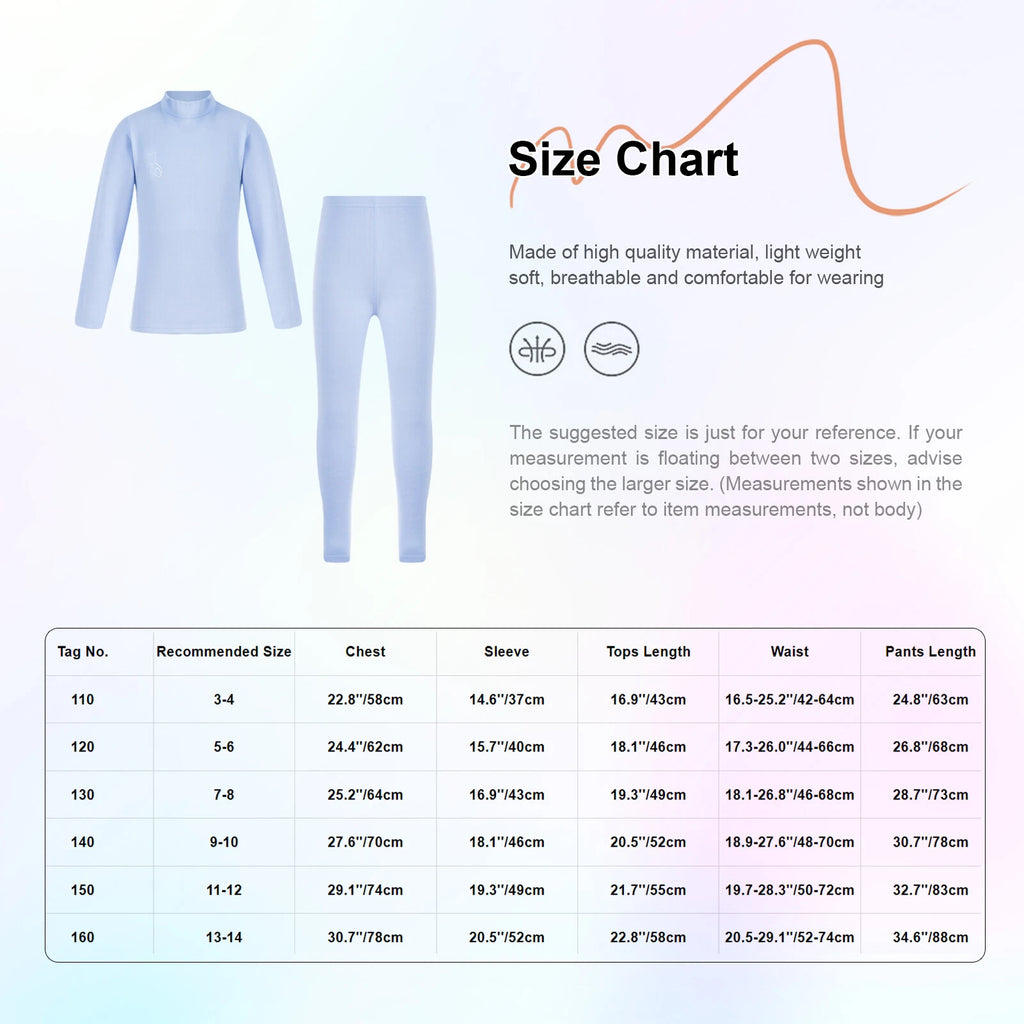 Kids Boys Girls Top Workout Tees Base Sleepwear Pajamas Set Exercise Suit Layer