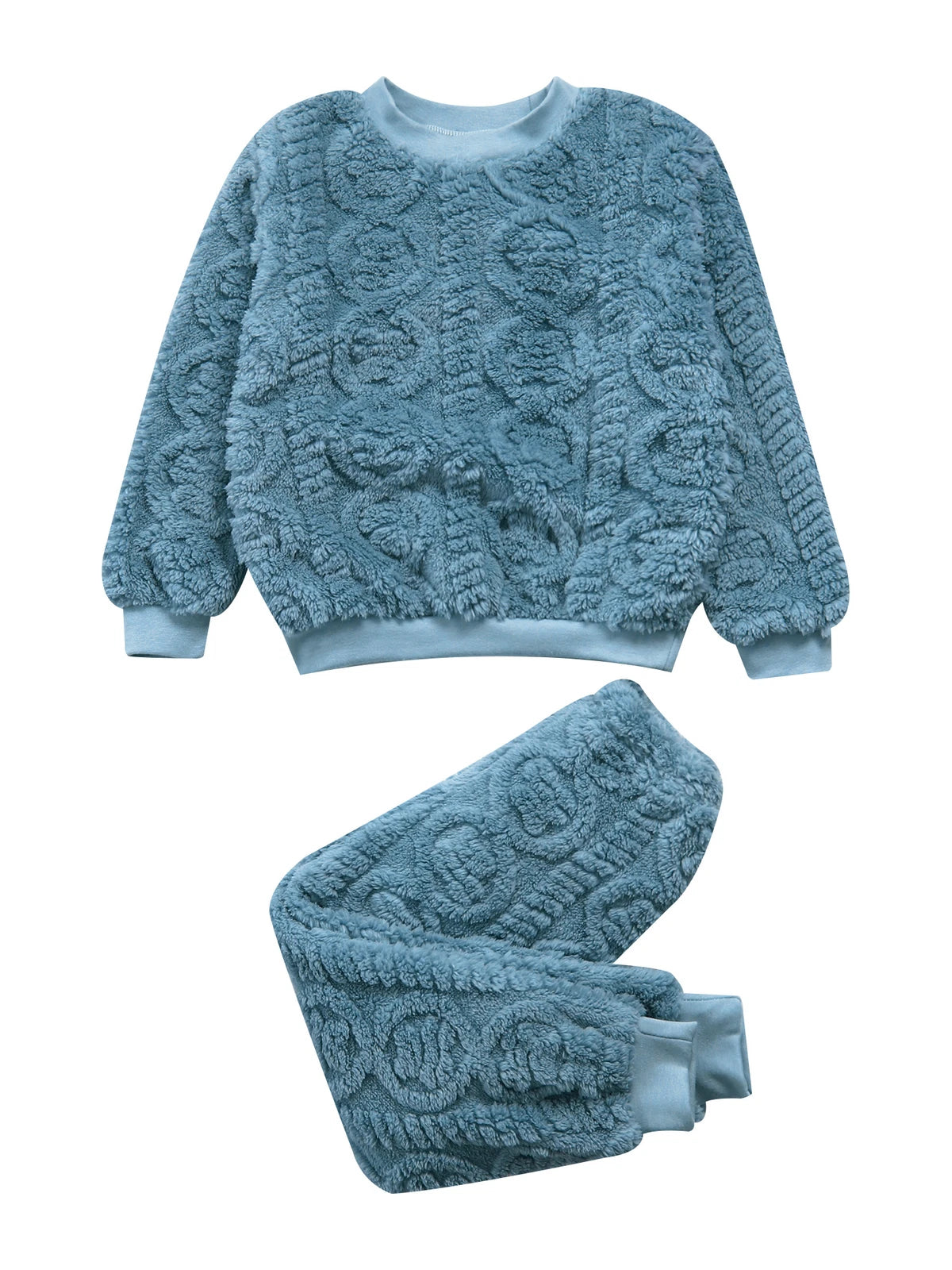 Kids Set Warm Pajamas Stand Collar Sleepwear Long Sleeve Nightwear Sleep Fancy