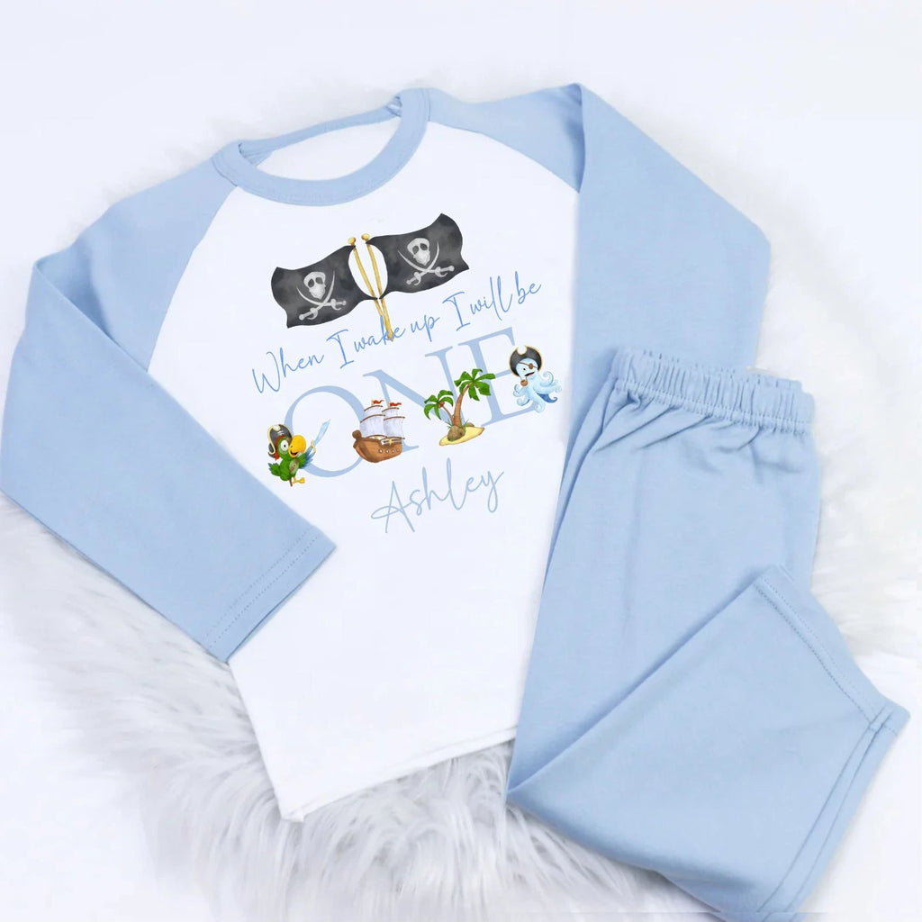 Personalised Boys Baby Childrens boys pirate 1  PJ loungewear pyjamas