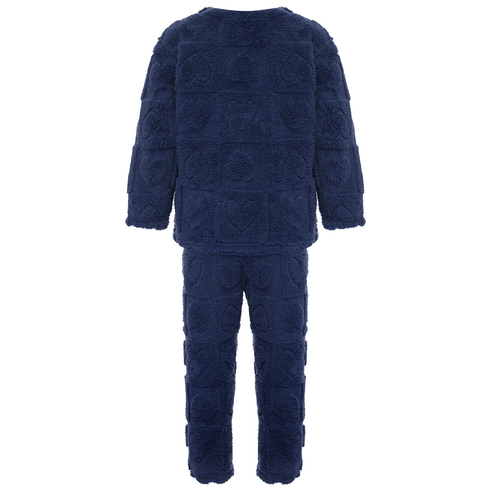 Kids Boys Girls Homewear Round Neck Tops With Pants Solid Color Pajamas Set