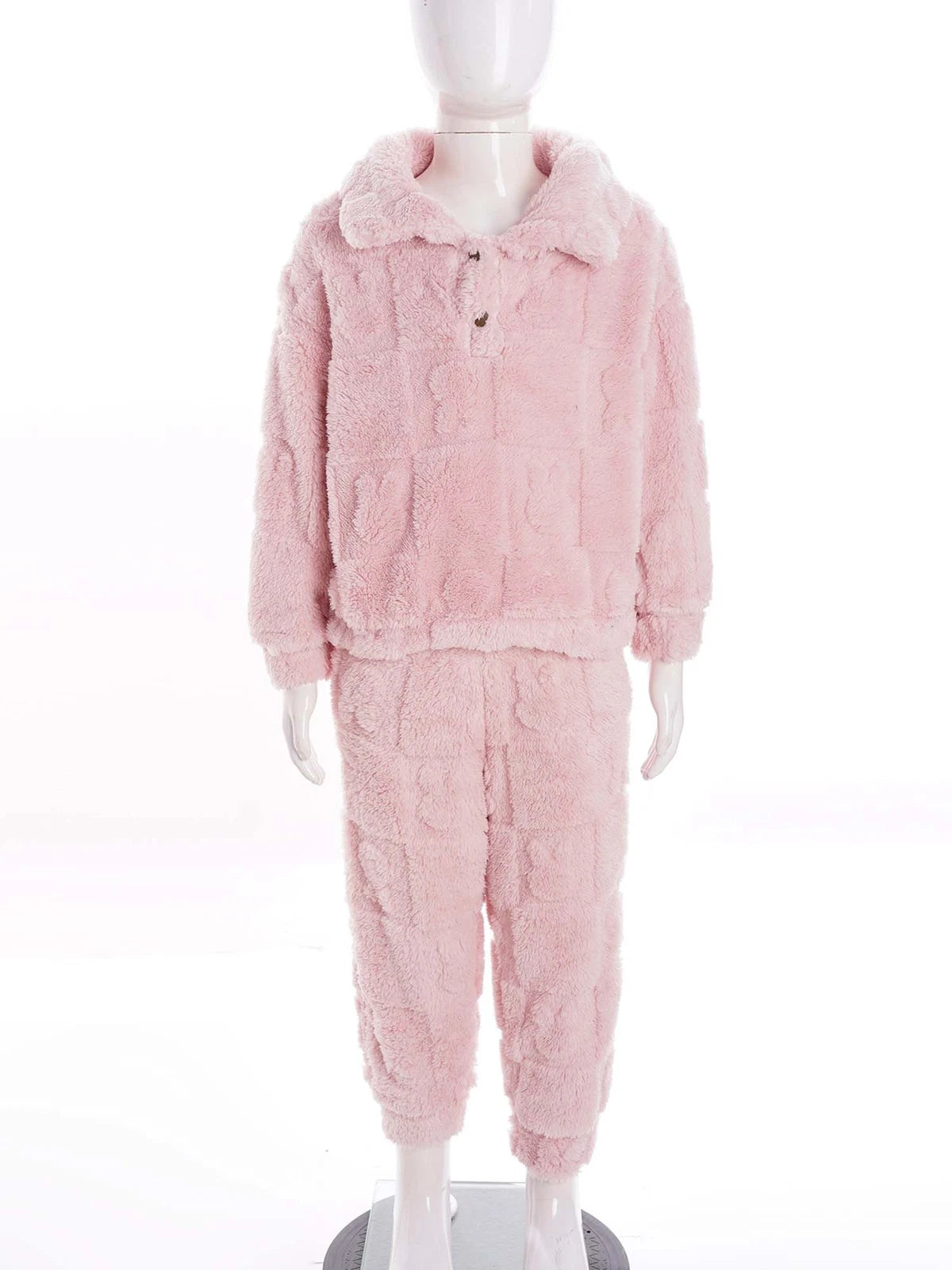 Kids Sleepwear Thicken Set Warm Pajamas Sleeping Sleepsuit Fleece 2pcs Casual