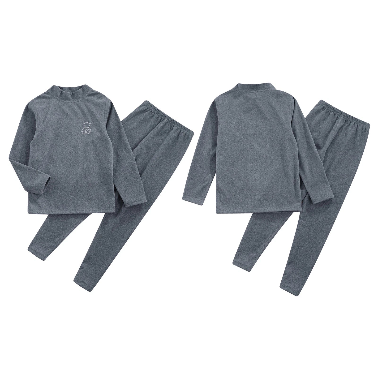 Kids Boys Girls Tees Long Sleeve Top Bear Print Sleepwear Pajamas Loungewear