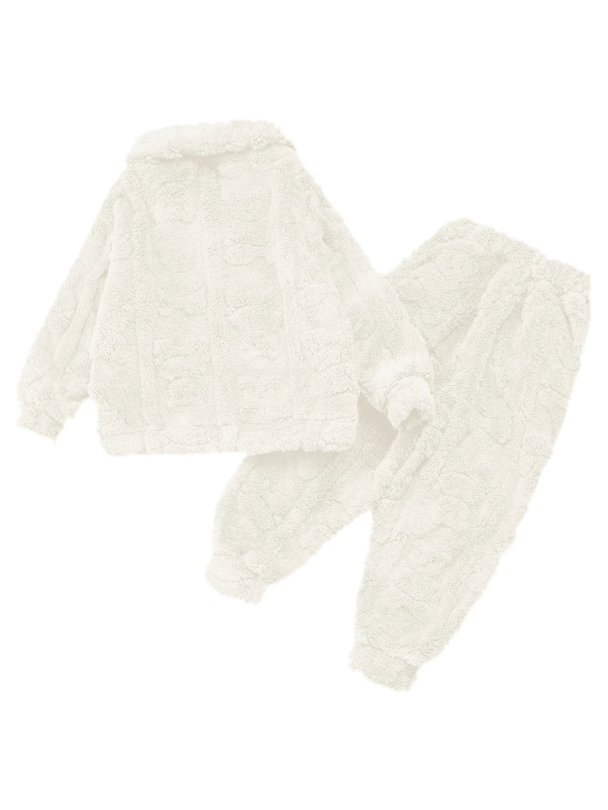 Kids Set Casual Pajamas Winter Sleepwear Elastic Waistband Top With Long Pants