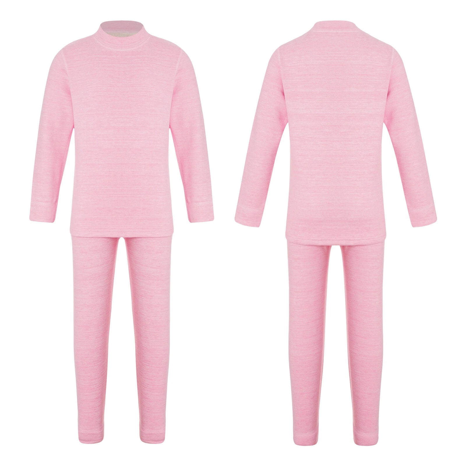 Girls Boys Pajamas Unisex Base Layer Suit Mock Neck Thermal Underwear Set Warm