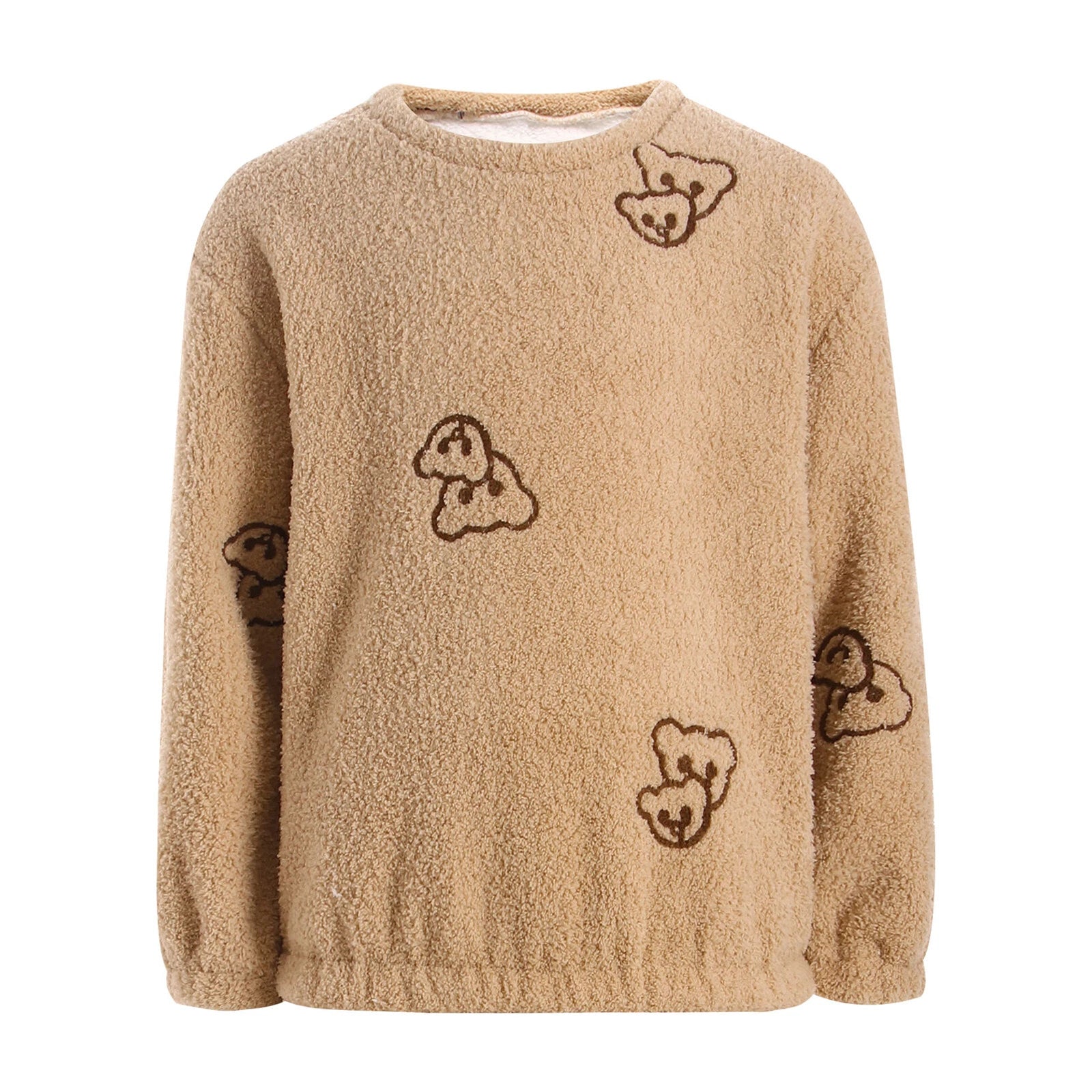 Kids Pyjamas Fleece Nightwear Elastic Waist Pyjama Set Warm 2 Piece-