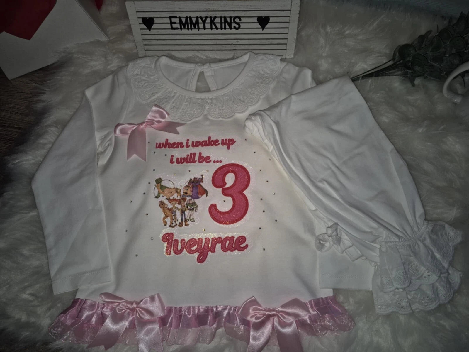 Personalised Birthday Pyjamas Girls When I Wake Up I Will Be  frilly and bows