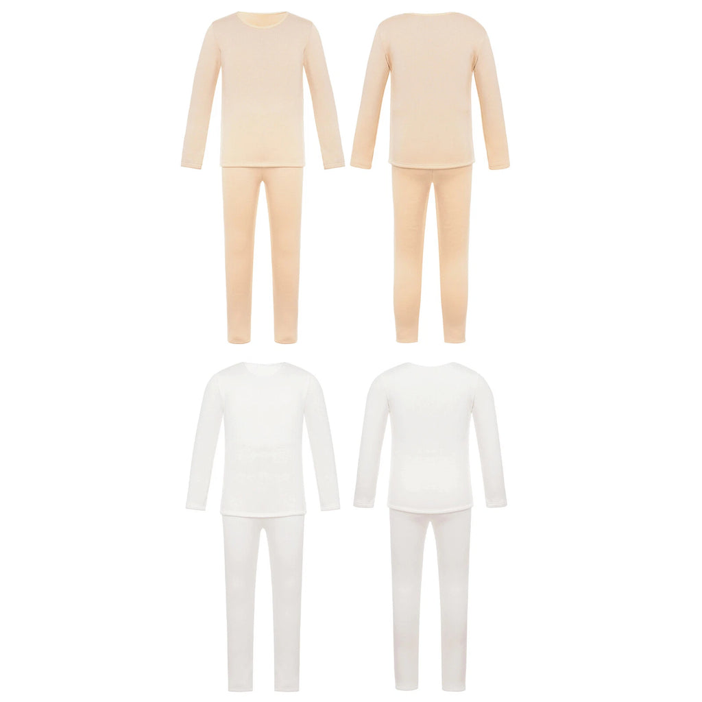 Kids Girl's Pajamas Set Long Sleeve Sleepwear Training Pullover And Pantyhose