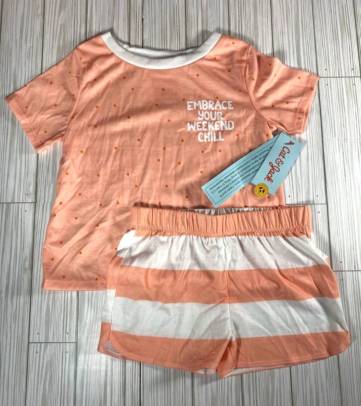 Cat & Jack Girls 2pc pajama Embrace your Weekend Chill