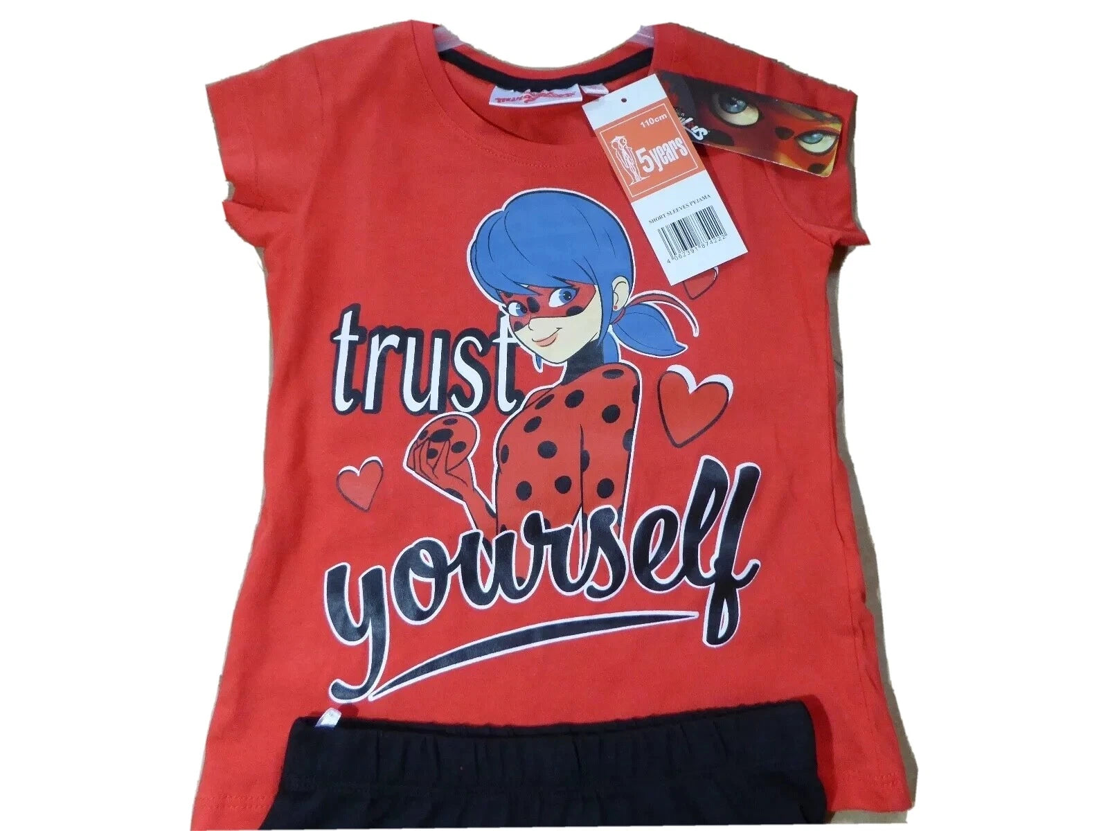 Girls Pyjamas Short Sleeve PJs Miraculous Tales Of Ladybug & Cat Noir PJ 2 Piece