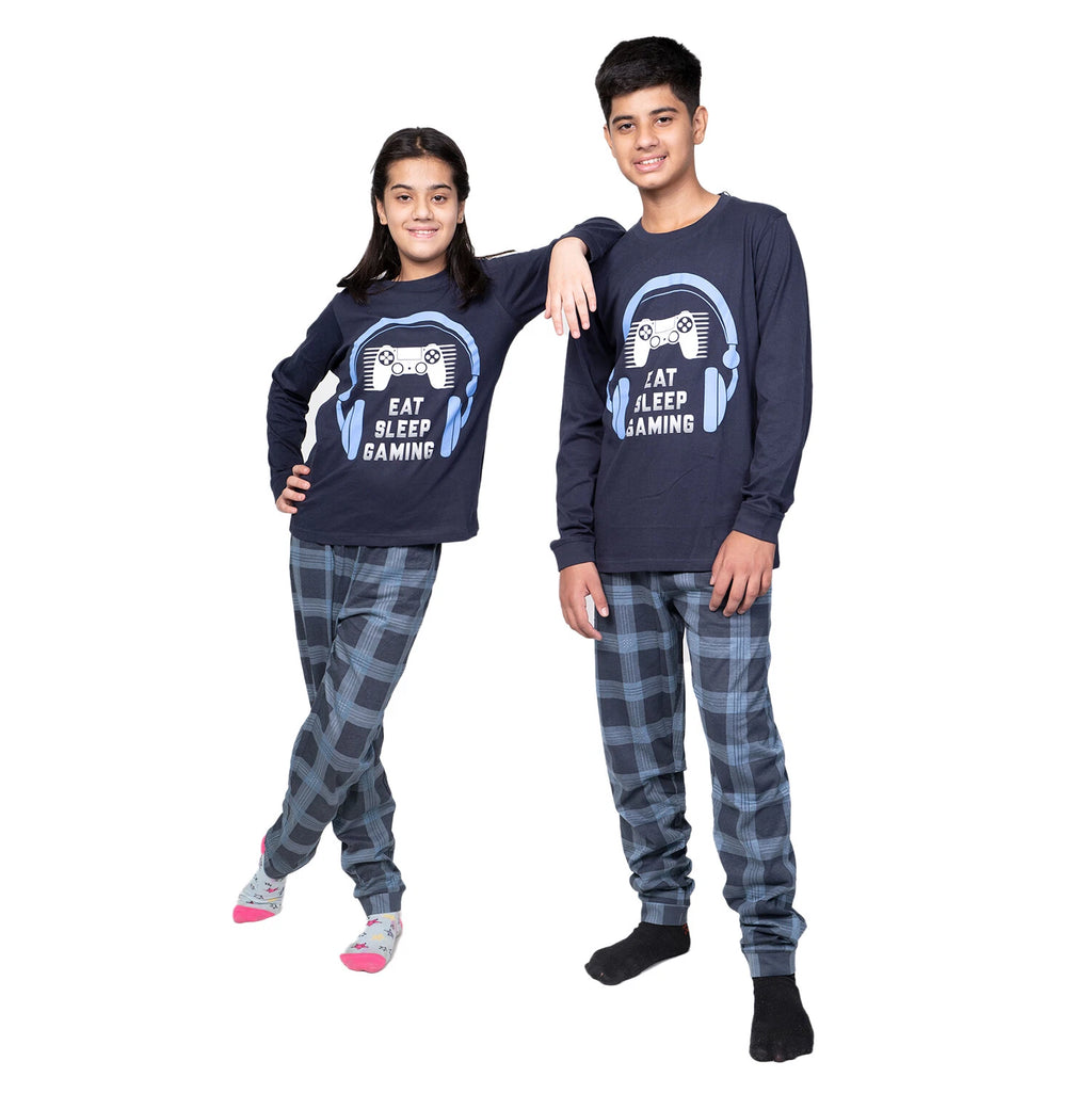 Kids Unisex Boys Girls Long Camo Cotton Gamer Gaming Pyjamas PJ Sets 5-13 Years